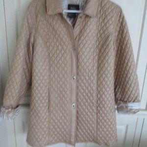 dennis basso quilted long Jacket